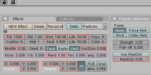 Supported features for simple particles